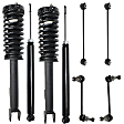 8-Piece Kit Front and Rear, Driver and Passenger Side Suspension with Loaded Struts, Shock Absorbers, and Sway Bar Links, RWD