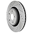 2015 Dodge Durango - 2-Wheel Set Front Brake Disc and Pad Kit, Cross-drilled and Slotted, 5 Lugs, 350 mm, For Models With 350mm Front Disc, Vented Rear Disc, Code BR6 or BRY, 3.6L 6Cyl, Includes (1) Brake Pad Set and (2) Brake Disc