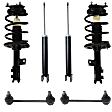 6-Piece Kit Driver and Passenger Side Suspension Kit, Includes (2) Sway Bar Link and (4) Shock Absorber and Strut Assembly
