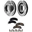 2-Wheel Set Front Brake Disc and Pad Kit, Plain Surface 8 Lugs 330.96 mm Semi-metallic 4WD, Includes (2) Disc and (1) Pad Set
