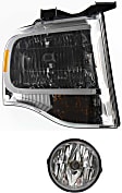 2008 Ford Expedition - 2-Piece Kit Passenger Side Halogen Headlight, With bulb(s), OE Replacement,  Includes (1) Fog Light and (1) Headlight