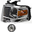 2007 Ford Expedition - 2-Piece Kit Driver Side Halogen Headlight, With bulb(s), OE Replacement,  Includes (1) Fog Light and (1) Headlight