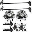 8-Piece Kit Front, Driver and Passenger Side Suspension Kit, Includes (2) Ball Joint, (2) Tie Rod End, (2) Sway Bar Link and (2) Wheel Hub