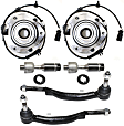 2004 Chevrolet Trailblazer EXT LS - 6-Piece Kit Front, Driver and Passenger Side Wheel Hub, 4WD, 6 Lugs, With Bearing, With Sensor,  Includes (4) Tie Rod End and (2) Wheel Hub