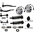 12-Piece Kit Front, Driver and Passenger Side Suspension Includes Ball Joints, Loaded Struts, Sway Bar Links, Tie Rod Ends, and Wheel Hubs, Includes 16mm Tie Rod Thread