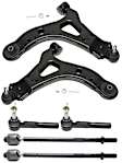 6-Piece Kit Front, Driver and Passenger Side, Lower Control Arm Kit, Includes (2) Control Arm and (4) Tie Rod End