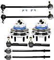 8-Piece Kit Front, Driver and Passenger Side Suspension Kit, Includes (4) Tie Rod End, (2) Sway Bar Link and (2) Wheel Hub