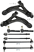 8-Piece Kit Front, Driver and Passenger Side, Lower Control Arm Kit, Includes (2) Control Arm, (2) Sway Bar Link, and (4) Tie Rod End