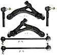6-Piece Kit Front, Driver and Passenger Side, Lower Control Arm Kit, Includes (2) Control Arm, (2) Sway Bar Link, and (2) Tie Rod End
