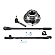 2-Wheel Set Front, Driver and Passenger Side Wheel Hub, Includes (4) Tie Rod End and (2) Wheel Hub
