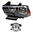 2-Piece Kit Driver Side Halogen Headlight, With bulb(s), OE Replacement, Includes (1) Fog Light and (1) Headlight