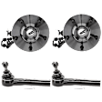 2-Wheel Set Front Wheel Hub, 5 Lugs, With Bearing, With Sensor, FWD, Includes (2) Tie Rod End and (2) Wheel Hub