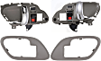 1995-2000 Chevrolet Tahoe - 4-Piece Kit Front, Driver and Passenger Side Interior Door Handle, Gray bezel with chrome lever, With door lock button, Includes (2) Door Handle Trim and (2) Interior Door Handle