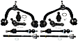 10-Piece Kit Front, Driver and Passenger Side, Upper Control Arm Kit, Includes (2) Control Arm, (2) Ball Joint, (4) Tie Rod End and (2) Sway Bar Link