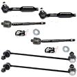 6-Piece Kit Front, Driver and Passenger Side Suspension Kit, Includes (4) Tie Rod End and (2) Sway Bar Link