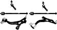6-Piece Kit Front, Driver and Passenger Side, Lower Control Arm Kit, Includes (2) Control Arm and (4) Tie Rod End