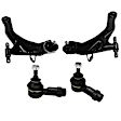 4-Piece Kit Front, Driver and Passenger Side, Lower Control Arm Kit, Includes (2) Control Arm and (2) Tie Rod End