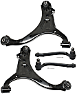 4-Piece Kit Front, Driver and Passenger Side, Lower, Outer Control Arm Kit, Includes (2) Control Arm and (2) Tie Rod End