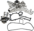 2002 Mercedes Benz C240 - 2-Piece Kit Water Pump, GAS, With Engine Oil Cooler, New, 2.6L 6Cyl,  Includes (1) Water Outlet, (1) Water Pump