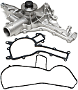 2002 Mercedes Benz C240 - 2-Piece Kit Water Pump, GAS, With Engine Oil Cooler, New, 2.6L 6Cyl,  Includes (1) Water Outlet, (1) Water Pump