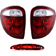 3-Piece Kit Driver and Passenger Side Halogen Tail Light, Without bulb(s), Includes (2) Tail Light and (1) Third Brake Light