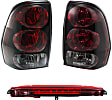 3-Piece Kit Center Third Brake Light, Red Lens, Includes (2) Tail Light and (1) Third Brake Light