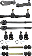 2002 Chevrolet Silverado 1500 - 12-Piece Kit Front Suspension Kit, Four Wheel Drive, 4.150 in. Length, For Cast Iron Arm, Without Aluminum Steering Knuckles, Gear Steering Type, Power Steering, 18 (mm) Thread at Centerlink, With 4 Groove Spline, Without Bracket