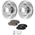 Front Brake Disc and Pad Kit, Plain Surface