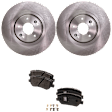 Front Brake Disc and Pad Kit, Plain Surface