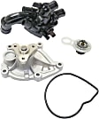 3-Piece Kit Thermostat Housing, Includes (1) Thermostat, (1) Thermostat Housing and (1) Water Pump