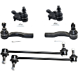 6-Piece Kit Front, Driver and Passenger Side Suspension Kit, Includes (2) Ball Joint, (2) Sway Bar Link, and (2) Tie Rod End