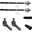 6-Piece Kit Front, Driver and Passenger Side Suspension Kit, Includes (4) Tie Rod End and (2) Steering Rack Boot