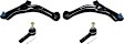 4-Piece Kit Front, Driver and Passenger Side, Lower Control Arm Kit, Includes (2) Control Arm and (2) Tie Rod End