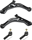 4-Piece Kit Front, Driver and Passenger Side, Lower Control Arm Kit, Includes (2) Control Arm and (2) Tie Rod End