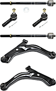 6-Piece Kit Front, Driver and Passenger Side, Lower Control Arm Kit, Includes (2) Control Arm and (4) Tie Rod End