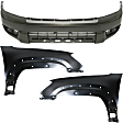 3-Piece Kit, Front Primed Bumper Cover, Includes (1) Bumper Cover and (2) Fender