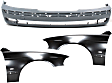 3-Piece Kit, Front Primed Bumper Cover, Includes (1) Bumper Cover and (2) Fender
