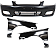 3-Piece Kit, Front Primed Bumper Cover, w/ Fog Light Holes, Includes (1) Bumper Cover and (2) Fender