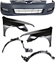 2003 Honda Accord - 5-Piece Kit Front, Driver and Passenger Side Fender, 5-Speed, Transaxle, Automatic Transmission, 2-Door, Coupe, Includes (1) Bumper Cover, (2) Fender, and (2) Fender Liner