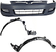 3-Piece Kit, Front Primed Bumper Cover, Includes (1) Bumper Cover and (2) Fender Liner