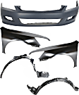 2007 Honda Accord - 5-Piece Kit Front Primed Bumper Cover, 2-Door, Coupe,  Includes (1) Bumper Cover, (2) Fender, and (2) Fender Liner