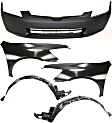 2005 Honda Accord - 5-Piece Kit Front, Driver and Passenger Side Fender, 4-Door, Sedan, Includes (1) Bumper Cover, (2) Fender, and (2) Fender Liner