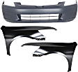 2003-2005 Honda Accord - 3-Piece Kit, Front Primed Bumper Cover, Sedan, CAPA Certified, Includes (1) Bumper Cover and (2) Fender