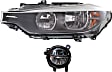 2012-2015 BMW 335i - 2-Piece Kit Driver Side Halogen Headlight, With bulb(s), OE Replacement, Includes (1) Fog Light and (1) Headlight