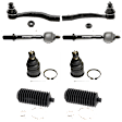 8-Piece Kit Front, Driver and Passenger Side Suspension Kit, Includes (2) Ball Joint, (2) Steering Rack Boot and (4) Tie Rod End