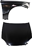 2-Piece Kit Factory Style Hood, Steel, Primed, Includes (1) Fender and (1) Hood