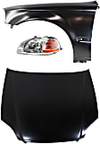 3-Piece Kit Factory Style Hood, Steel, Primed, Includes (1) Fender, (1) Headlight, and (1) Hood