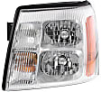 2002 Cadillac Escalade EXT - 4-Piece Kit Driver and Passenger Side Halogen Headlight, With bulb(s), OE Replacement,  Includes (2) Fog Light and (2) Headlight