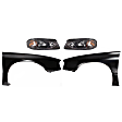 2004 Chevrolet Impala - 4-Piece Kit Driver and Passenger Side Halogen Headlight, With bulb(s), Production Date Up To February 05 2004, OE Replacement, Includes (2) Headlight and (2) Fender