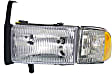 1994-2002 Dodge Ram 2500 - 4-Piece Kit Driver and Passenger Side Halogen Headlight, With bulb(s), OE Replacement, Includes (2) Headlight and (2) Tail Light